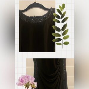 Chaps black sequins trimmed dress